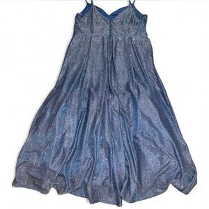 Plus size prom Dress- Sparkling Blue Gown